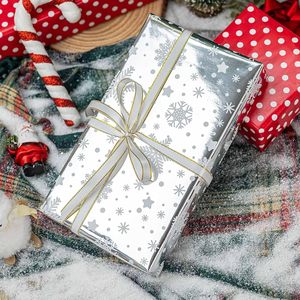 MAYPLUSS Christmas <b>Wrapping</b> <b>Paper</b> Roll 17in X 33ft Snowflake Silver Design Gift Craft Packaging - Product Image 6
