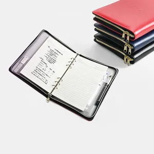 Gepersonaliseerde Portfolio Met Rits Losse Blad Notebook Portfolio Organizer Binder Planner Binder Met Power Bank Usb Drive