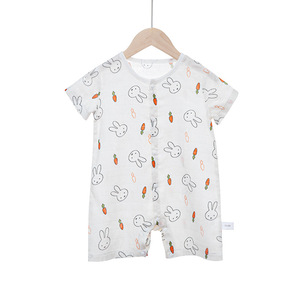 Body de bebé con lunares, mono de manga corta con cierre a presión, ropa de verano unisex para niños pequeños - Product Image 1