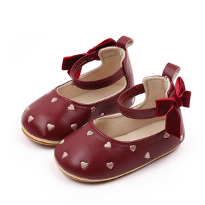 Soft Princess Baby <b>Shoes</b> <b>Hook</b>&loop Newborn Girl Pu Leather <b>Shoes</b> Spring and Summer and Autumn Indoor and Outdoor Walking <b>Shoes</b> - Product Image 2