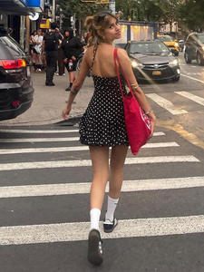 Reliable FTS Brand 10+ Years Experienced 1688com Trade Sourcing Agent <b>Backless</b> <b>Halter</b> Polka Dot Flared Mini <b>Dress</b> DDP 1688 - Product Image 4