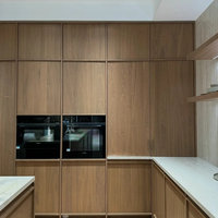 Armoires de cuisine en bois massif prêtes à assembler avec moulures décoratives, placards en bois de style américain, vente en gros