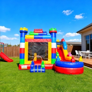 Casa Inflable Comercial con Tobogán Estilo Bloques de Construcción, Admite Personalización, Precios de Fábrica - Product Image 1