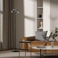 Lampe sur pied LED moderne SIBRILLE 22W avec télécommande, 3000-6000K, intensité variable, hauteur réglable, éclairage d'extérieur, garantie 5 ans, CRI80