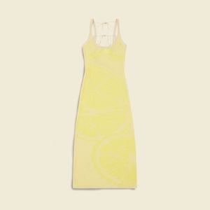 Nouvelle robe en tricot à imprimé citron, robe élégante décontractée pour femmes, robe moulante - Product Image 2