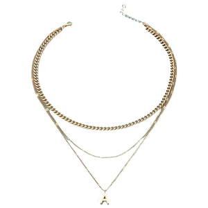 Nuevo collar Multicapa de la <span class=keywords><strong>A</strong></span> LA Z para mujer, cadena de eslabones de moda con chapado en plata para regalos, bodas, fiestas, compromisos - Product Image 2