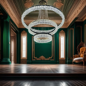 2026 nuovo lusso oro 220V 150W ad alta luminosità LED 3 anello lampadario di cristallo lampade a sospensione da soffitto moderno Interior Design - Product Image 3