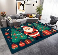 Ensemble de tapis de Noël modernes en polyester - Décoration festive pour la maison, le bureau, la cuisine, l'hôtel, la voiture - Écologique, adapté aux animaux domestiques, fabriqué à la machine
