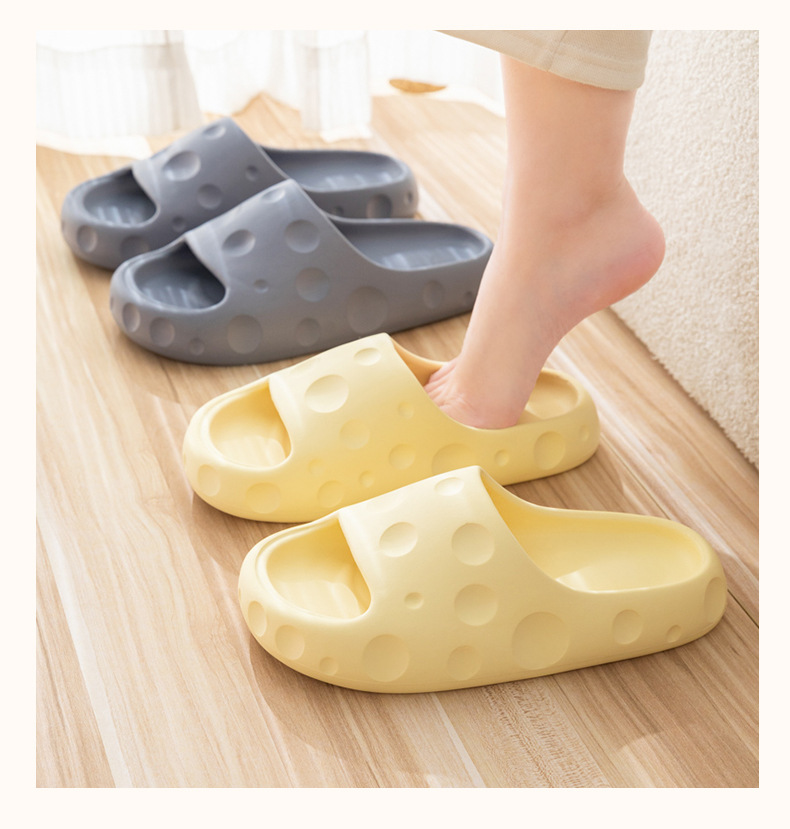 Cheese Slippers Women Home Casual Bathroom Slippers Non-slip Outdoor Soft EVA Slides Shoes