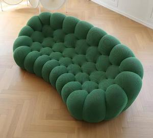 Canapé-lit design moderne de luxe extensible <span class=keywords><strong>en</strong></span> tissu <span class=keywords><strong>bulle</strong></span> coloré nid d'abeille incurvé pour salon - Product Image 3