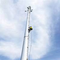 Tour monopode en acier galvanisé Q235B de 30 m à longue durée de vie pour couverture Wi-Fi complète, idéale pour les zones industrielles et les nouvelles banlieues