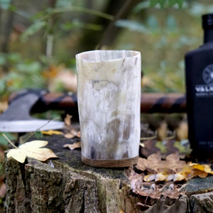 <b>Handmade</b> Buffalo Horn Drinking <b>Mug</b> With Thor Hammer Design Vintage Rustic Beer Glass Reusable For Camping - Product Image 1