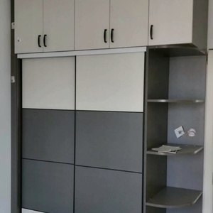Modern Adjustable Eco-Friendly Bedroom Furniture Set with Mobile Door <b>Wardrobe</b> for Hotel & Villa Use - Product Image 2