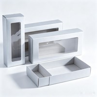 Boîte coulissante en papier kraft personnalisée avec fenêtre transparente et logo, emballage alimentaire de qualité supérieure pour macarons et biscuits, vente en gros