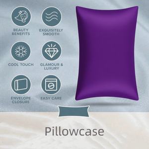 Sarung bantal Mewah Murah Kualitas Tinggi sarung bantal Satin pendingin sutra untuk rambut dan kulit kurang keriting sarung bantal ungu - Product Image 2
