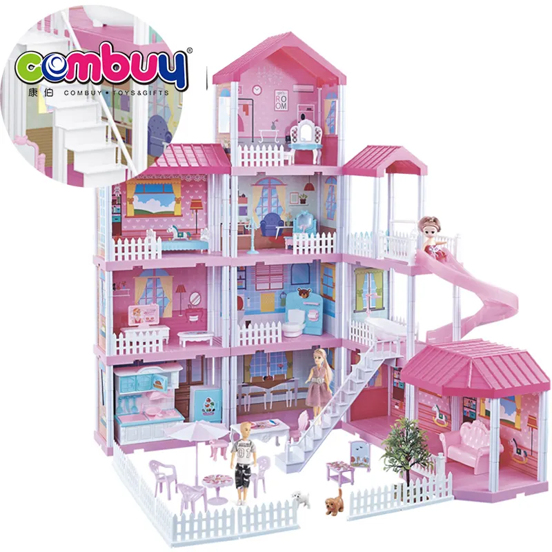 Interactive role play princess castle model diy assembly villa toys doll house