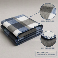 Couverture en polaire tricotée en polyester recyclé à motif géométrique pour supermarché, OEM/ODM, taille et couleur personnalisées, approvisionnement en gros