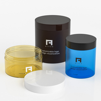 Pot en plastique de 100g-500g avec couvercle à vis, emballage cosmétique, crème pour le visage, crème pour les mains, masque facial, pot vide, impression sérigraphique personnalisée