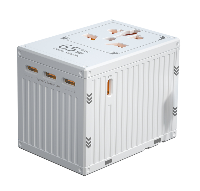 Universal Travel Adapter GaN 65W Wall Charger Worldwide Power Adaptor for EU US UK AUS International Plug Adapter