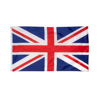 Drapeau britannique Union Jack 2x3 pieds en polyester 100% certifié EN-71, style volant, doux, en gros
