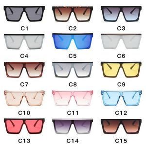 Gafas de Sol Retro de Moda al por Mayor para Mujer, Negras, Extra Grandes, con Lentes de Espejo, Parte Superior Plana, Cuadradas, para Hombre y Mujer - Product Image 5