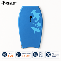 Bodyboard léger pour enfants avec laisse de poignet, planche de surf à motif de requin pour la plage, la piscine, les sports nautiques