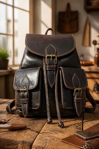 Mochila clásica de cuero genuino para hombre, duradera, para viaje, con asa suave, estilo vintage - Product Image 6