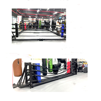 Cage de MMA professionnelle pliable, ring de boxe en cuir artificiel, logo personnalisé, carré, compétition, acier inoxydable, personnalisable