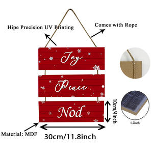 3 زينة عيد الميلاد ريفي ديكور الحائط الخشبي عيد الميلاد علامات عيد الميلاد خمر الثلج شنقا خشبية - Product Image 6