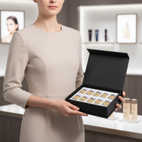 Boîte d'emballage rigide personnalisée de haute qualité pour 10 flacons de 3 ml avec revêtement UV, laminage mat et gaufrage pour crème visage et cosmétiques