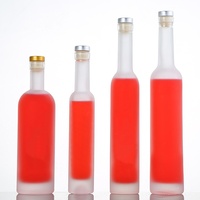 Bouteille de vin conique transparente 500 ml, bouteille de vin à fleurs givrée pour femmes, bouteille de vin de fruits, bouteille en verre pour vin maison