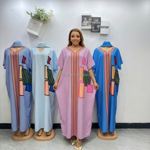 Vente directe usine – Nouvelle robe décontractée plissée pour femme grande taille, imprimé arabe du Moyen-Orient, coupe-vent extensible dans les quatre sens - Product Image 2
