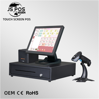 Jesen 15 pouces 15.6 pouces en alliage d'aluminium POS dispositif J6412 N97 N100 processeur Windows caisse enregistreuse équipement de paiement pour caissiers