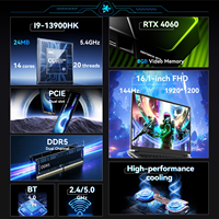 Ordinateur portable de jeu 16,1 pouces 16:10 Intel i9-13900HK SSD 14 cœurs RTX4060 8G Écran IPS 16 Go DDR 144Hz Rétroéclairage RVB Anglais – Vente en gros OEM ODM