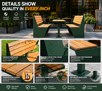 Fabrika Toptan Modern V Şekilli Metal Çerçeveli Ahşap Çıtalı Park Bankı Hava Koşullarına Dayanıklı Dış Mekan Dinlenme Bankı Sokak Alışveriş Merkezi Kafe İçin