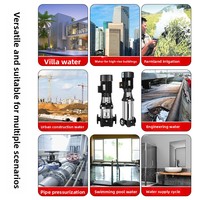 Pompe de circulation verticale CDLF en acier inoxydable sanitaire, haute pression, haute pression de refoulement, avec carter durable, roue épaisse et anti-corrosion