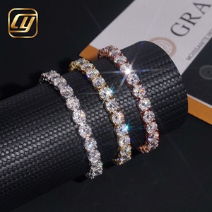 ขายส่งจากโรงงาน สร้อยเทนนิสเงินแท้ S925 ประดับเพชรโมอิสซาไนต์ 6.5 มม. สร้อยข้อมือเพชรโมอิสซาไนต์ VVS สร้อยคอ เครื่องประดับฮิปฮอป - Product Image 2