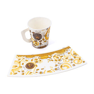 Umweltfreundlicher 8oz Einweg-Pappbecher mit PE-Beschichtung und Henkelhalter für Kaffee, Tee und Heiße Getränke - Product Image 1