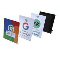 Support de menu de restaurant personnalisé en acrylique blanc étanche avec code QR, interface de communication NFC RFID, puce NTAG213, avis commerciaux