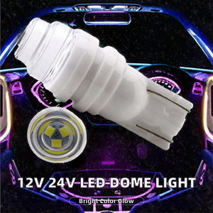 <b>12V</b> 24V W5W 194 T10 2835 3SMD <b>LED</b> Car Dome Light <b>Bulb</b> Multi-Color Ceramic Wedge License Plate Lamp Universal Fit - Product Image 2