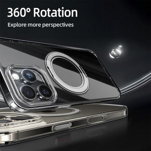Luxe 360 °   Étui de téléphone transparent magnétique rotatif avec recharge sans fil <span class=keywords><strong>antichoc</strong></span> pour <span class=keywords><strong>iPhone</strong></span> 13 14 15 16 17 Pro Max Plus - Product Image 6