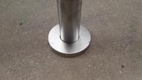Socle de table de salle à manger rond en acier inoxydable 201 pour café-restaurant, 250x175mm, finition brossée