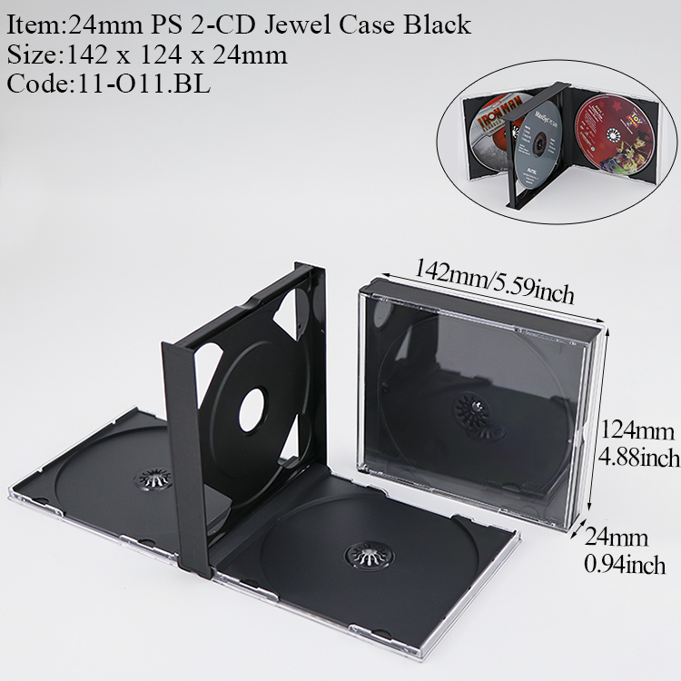O11:24mm 2-CD Jewel Case Black