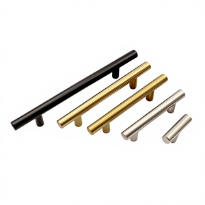 Gagang Pintu Lemari Dapur Modern Mewah Ringan Silinder Imitasi Emas Krom Hitam Plastik ABS Sederhana - Product Image 1