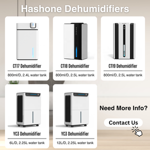 HASHONE 2,5L 6L 12L Abnehmbarer Wassertank Innenraum-Luftentfeuchter Tragbar mit LED-Anzeige für den Heimgebrauch Mini Elektrischer Luftentfeuchter - Product Image 4