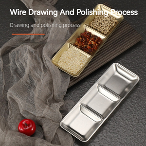 Juego de Platos Coreanos de Oro y Plata para Salsas y Condimentos, de Acero Inoxidable 1/2/3, para <span class=keywords><strong>Sushi</strong></span> - Product Image 4