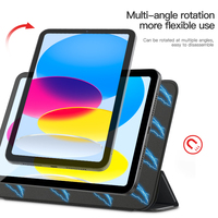 Étui intelligent à trois volets en TPU souple avec support pour stylet pour iPad 10e génération 2022, compatible avec les tablettes de 8,3 à 12,9 pouces
