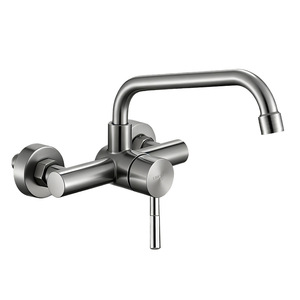 Wall Mounted Single Handle Stainless Steel Kitchen Faucet 360 Degree Rotate Modern Design YQ20015F - Product Image 1
