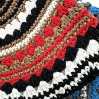 Kipá Grande Hecha a Mano de 24 cm, 100% Algodón, Gorro de Oración Judío, Gorro de Ganchillo Tejido, Yarmulka Étnica, Gorro Kufi para Hombre y Niño