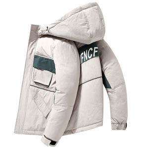 Manteau court d'hiver élégant pour homme, en duvet de canard blanc, avec des détails épaissis et fermeture éclair, pour garçons - Product Image 2